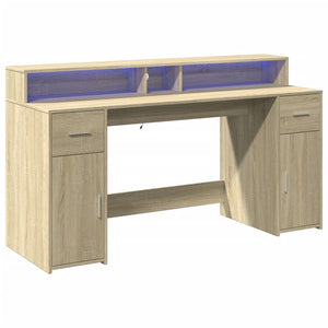 LED Schreibtisch Sonoma Eiche 160 cm