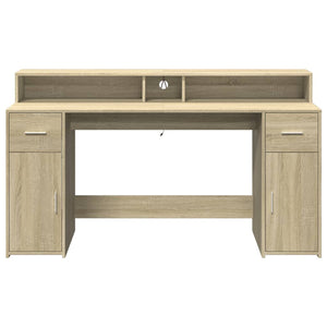 LED Schreibtisch Sonoma Eiche 160 cm
