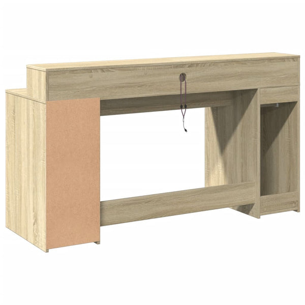 LED Schreibtisch Sonoma Eiche 160 cm