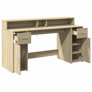 LED Schreibtisch Sonoma Eiche 160 cm