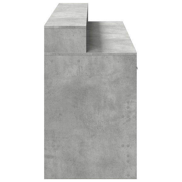 LED Schreibtisch Betongrau 160cm