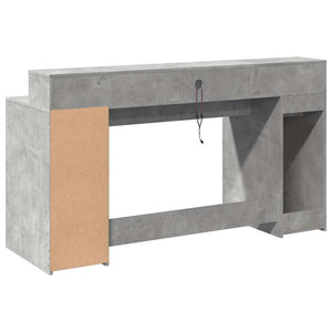 LED Schreibtisch Betongrau 160cm