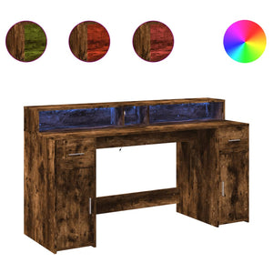 LED Schreibtisch Räuchereiche 160 cm
