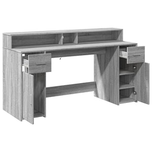 LED Schreibtisch Grau Sonoma 160 cm