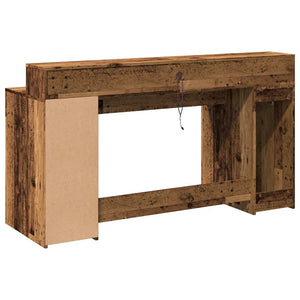 LED Schreibtisch Altholz-Optik 160cm