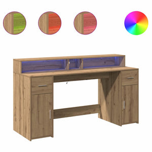 LED-Schreibtisch Artisan Eiche 160 cm