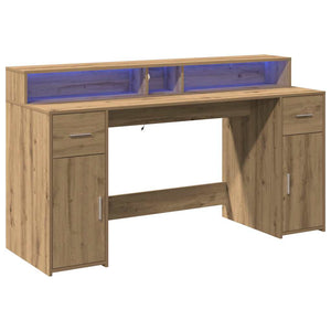 LED-Schreibtisch Artisan Eiche 160 cm