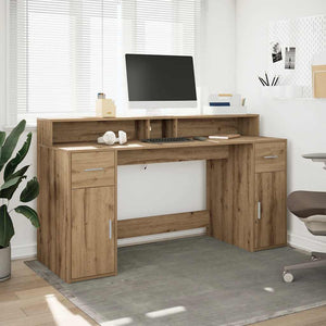LED-Schreibtisch Artisan Eiche 160 cm