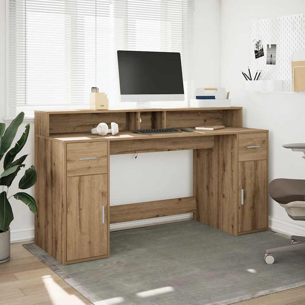 LED-Schreibtisch Artisan Eiche 160 cm
