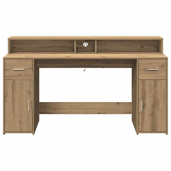 LED-Schreibtisch Artisan Eiche 160 cm