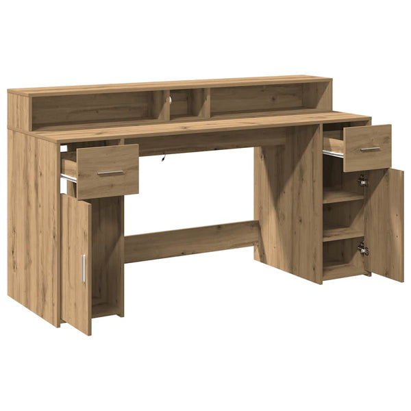 LED-Schreibtisch Artisan Eiche 160 cm