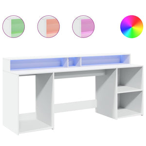 LED Schreibtisch Weiß 200 cm