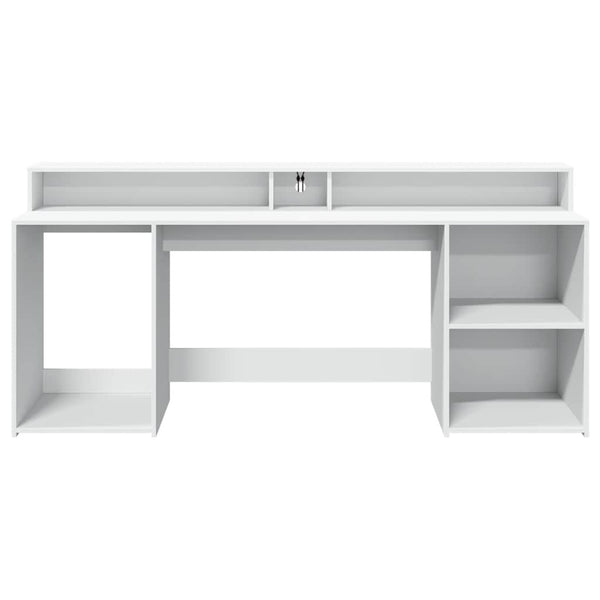 LED Schreibtisch Weiß 200 cm