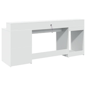LED Schreibtisch Weiß 200 cm
