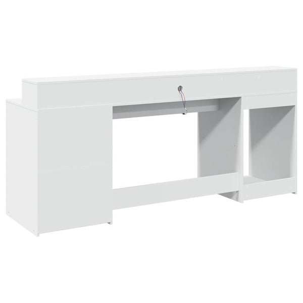 LED Schreibtisch Weiß 200 cm