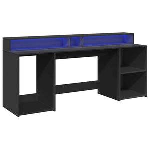 LED Schreibtisch Schwarz 200 cm