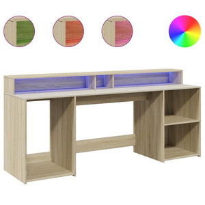 LED-Schreibtisch Sonoma-Eiche 200 cm