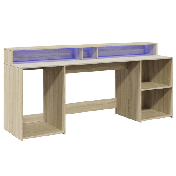 LED-Schreibtisch Sonoma-Eiche 200 cm