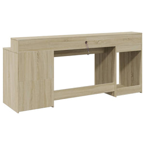 LED-Schreibtisch Sonoma-Eiche 200 cm