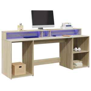 LED-Schreibtisch Sonoma-Eiche 200 cm