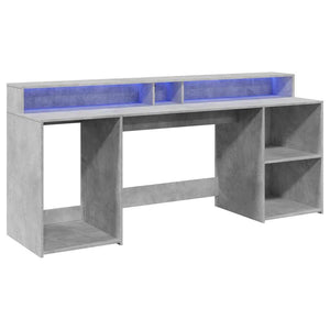 LED-Schreibtisch Betongrau 200 cm