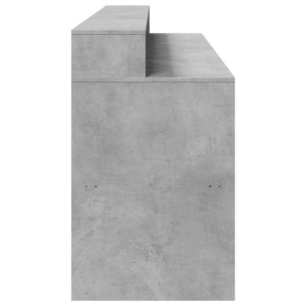 LED-Schreibtisch Betongrau 200 cm