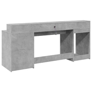 LED-Schreibtisch Betongrau 200 cm