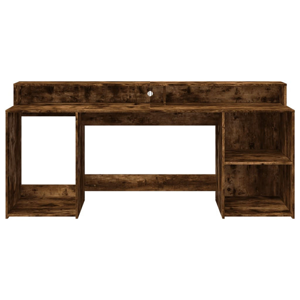 LED Schreibtisch Räuchereiche 200cm