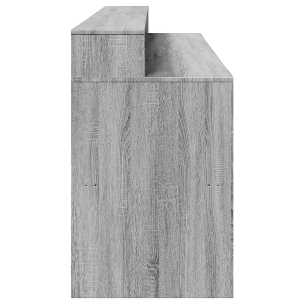 LED Schreibtisch Grau Sonoma 200 cm