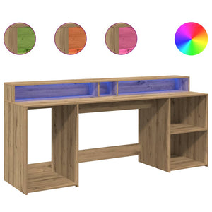 LED-Schreibtisch Artisan Eiche 200 cm