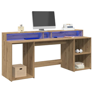LED-Schreibtisch Artisan Eiche 200 cm