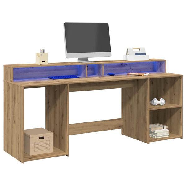 LED-Schreibtisch Artisan Eiche 200 cm