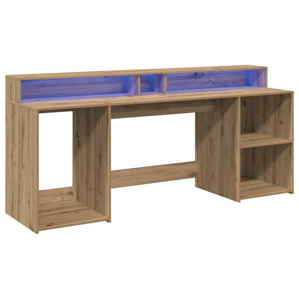 LED-Schreibtisch Artisan Eiche 200 cm