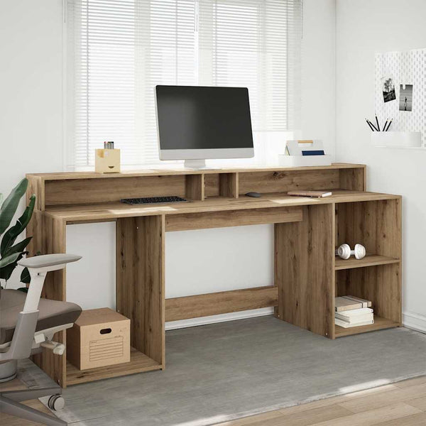LED-Schreibtisch Artisan Eiche 200 cm