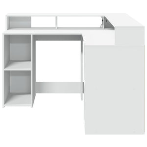 LED-Schreibtisch Weiß 130x130 cm