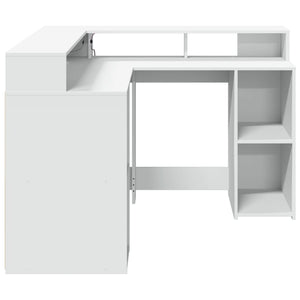 LED-Schreibtisch Weiß 130x130 cm