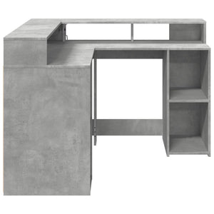 LED Schreibtisch Betongrau 130x130 cm