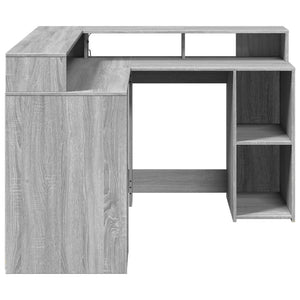 LED Schreibtisch Grau Sonoma 130x130 cm