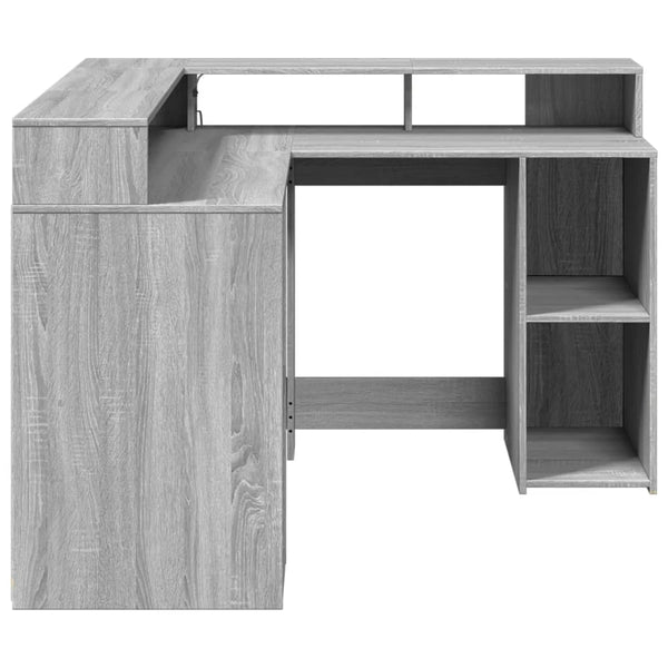LED Schreibtisch Grau Sonoma 130x130 cm