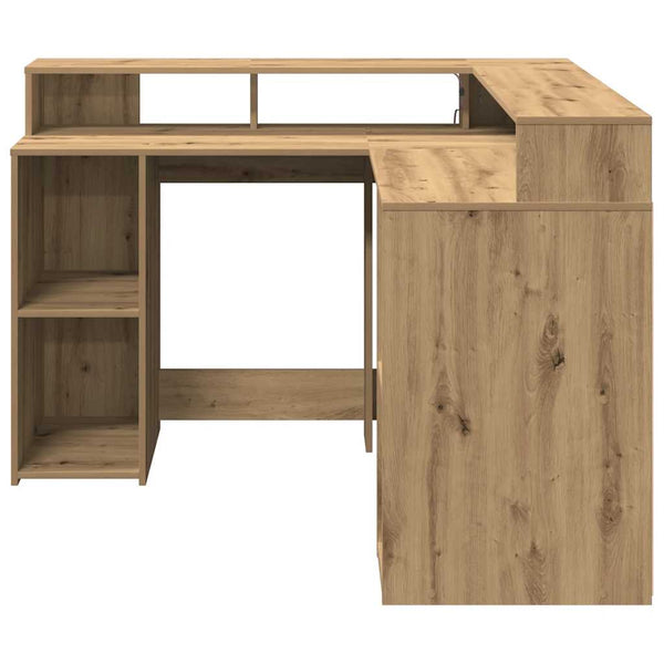 LED-Schreibtisch Artisan Eiche 130x130 cm