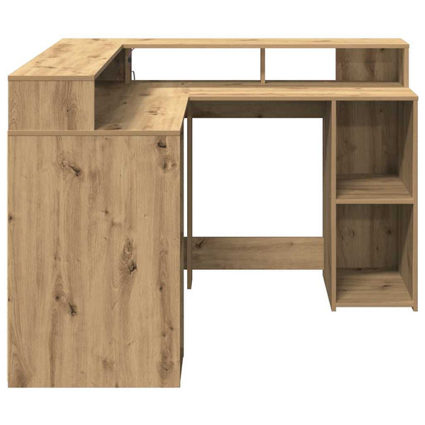 LED-Schreibtisch Artisan Eiche 130x130 cm