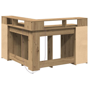 LED-Schreibtisch Artisan Eiche 130x130 cm