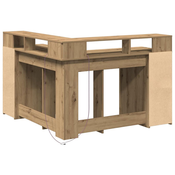 LED-Schreibtisch Artisan Eiche 130x130 cm