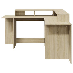 LED-Schreibtisch Sonoma-Eiche 152x152 cm