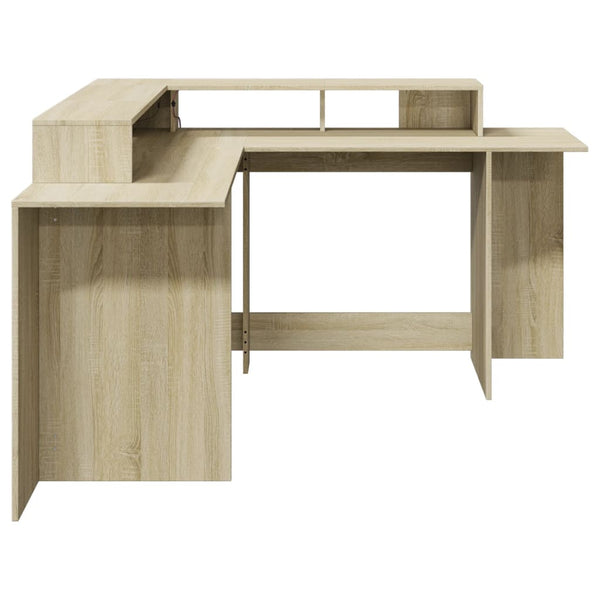 LED-Schreibtisch Sonoma-Eiche 152x152 cm