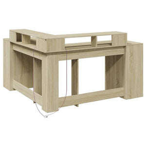 LED-Schreibtisch Sonoma-Eiche 152x152 cm
