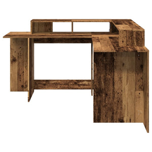 LED-Schreibtisch Altholz-Optik 152 cm