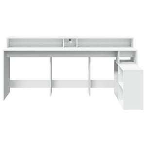 LED Schreibtisch Weiß 200 cm