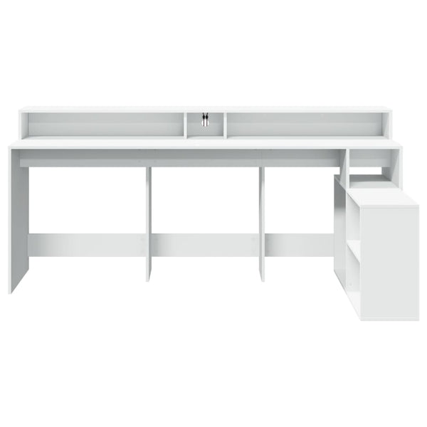 LED Schreibtisch Weiß 200 cm