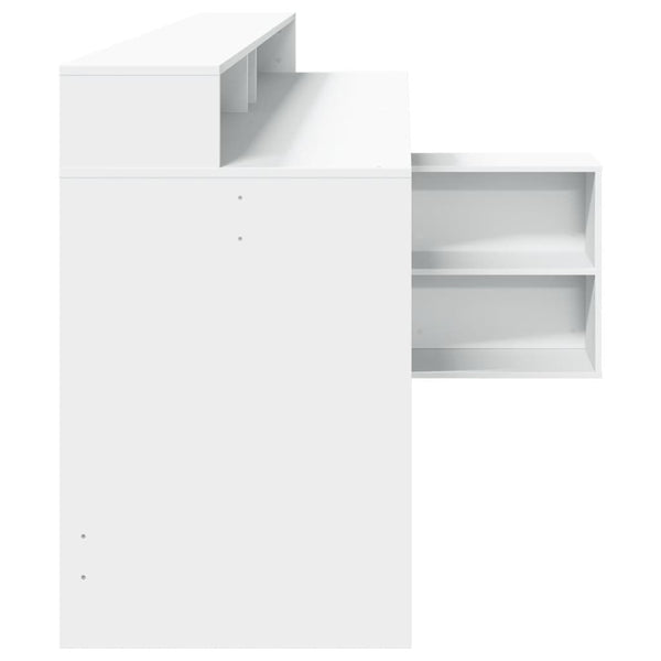 LED Schreibtisch Weiß 200 cm